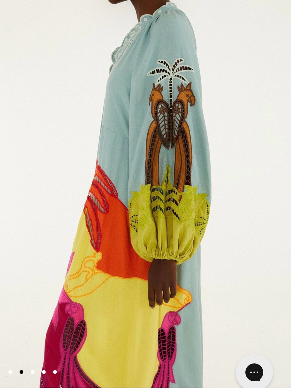FARM Rio Multicolor Floral Maxi Dress - Aqua, Yellow, Pink - Picture 3 of 8